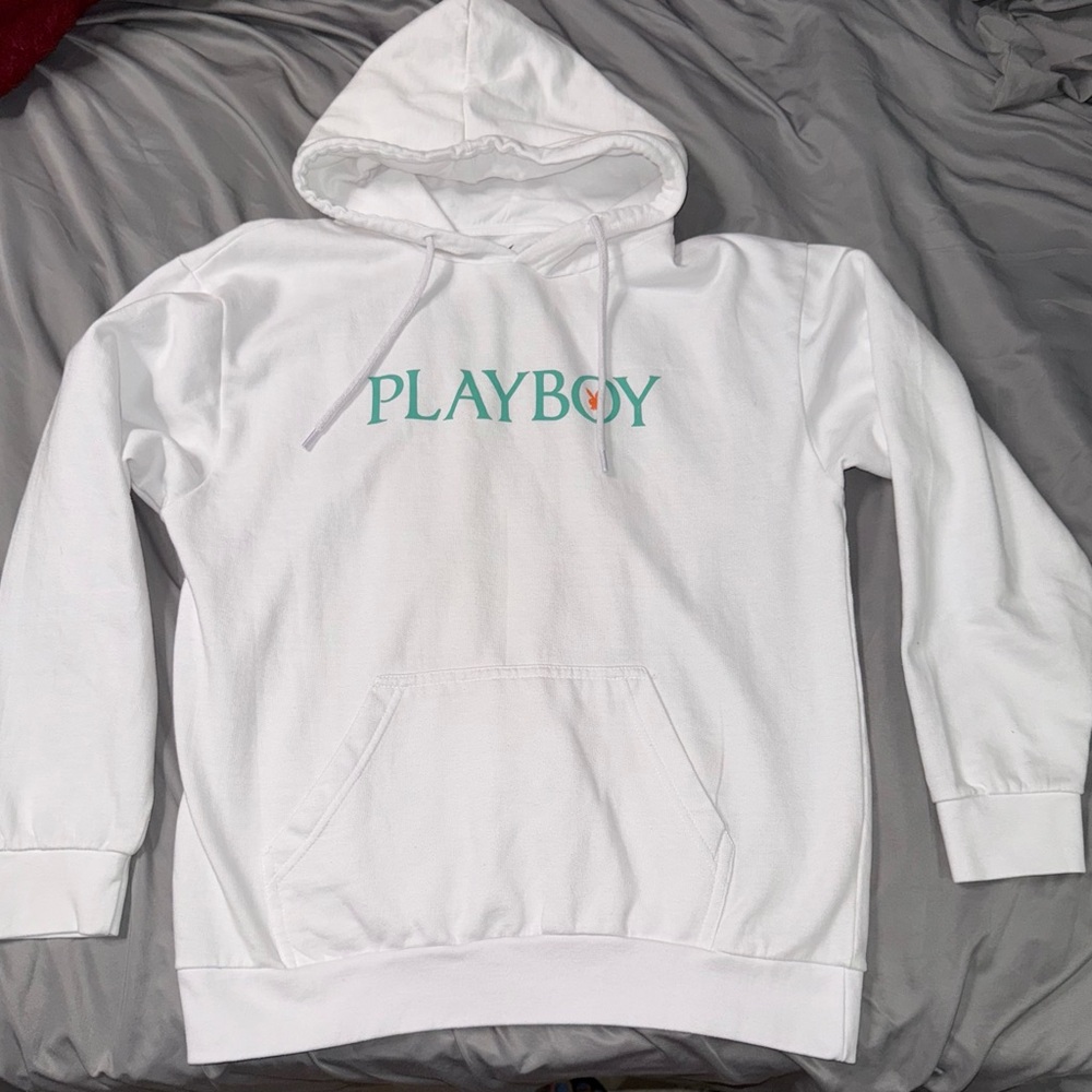 Playboy by Pacsun White Hoodie size M [B-72]